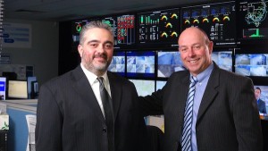 CHEP Logistic's Hector Balestri (left) and Geoff Boshell in the new logistics control centre.